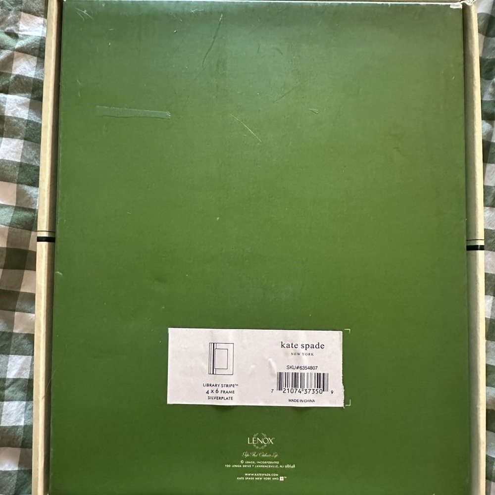 New Kate Spade Lenox Library Stripe 4x6 Silverplate Picture Frame Vintage Macy’s - Picture 2 of 5